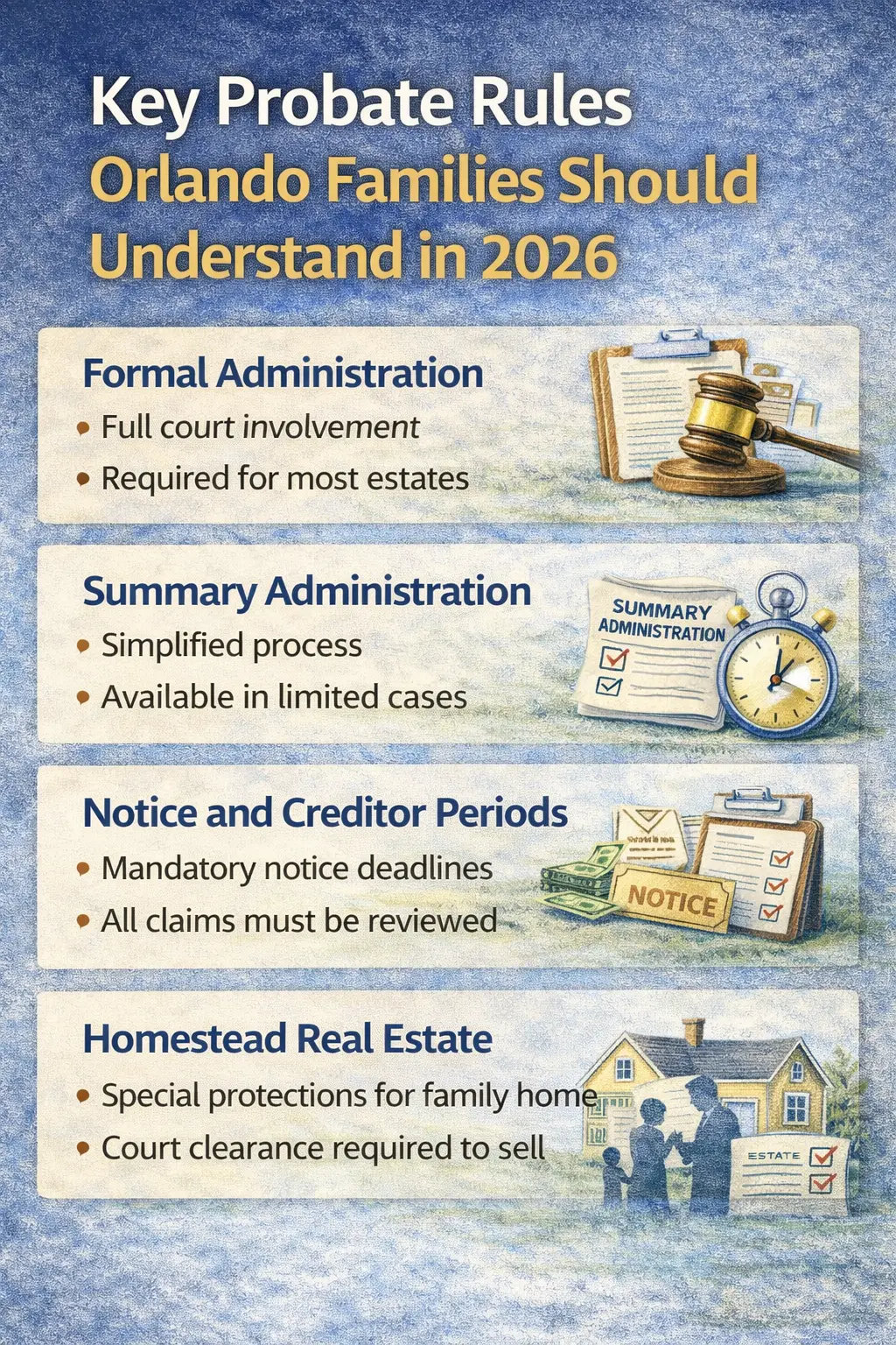  Florida probate legal framework showing formal administration summary administration and court supervision